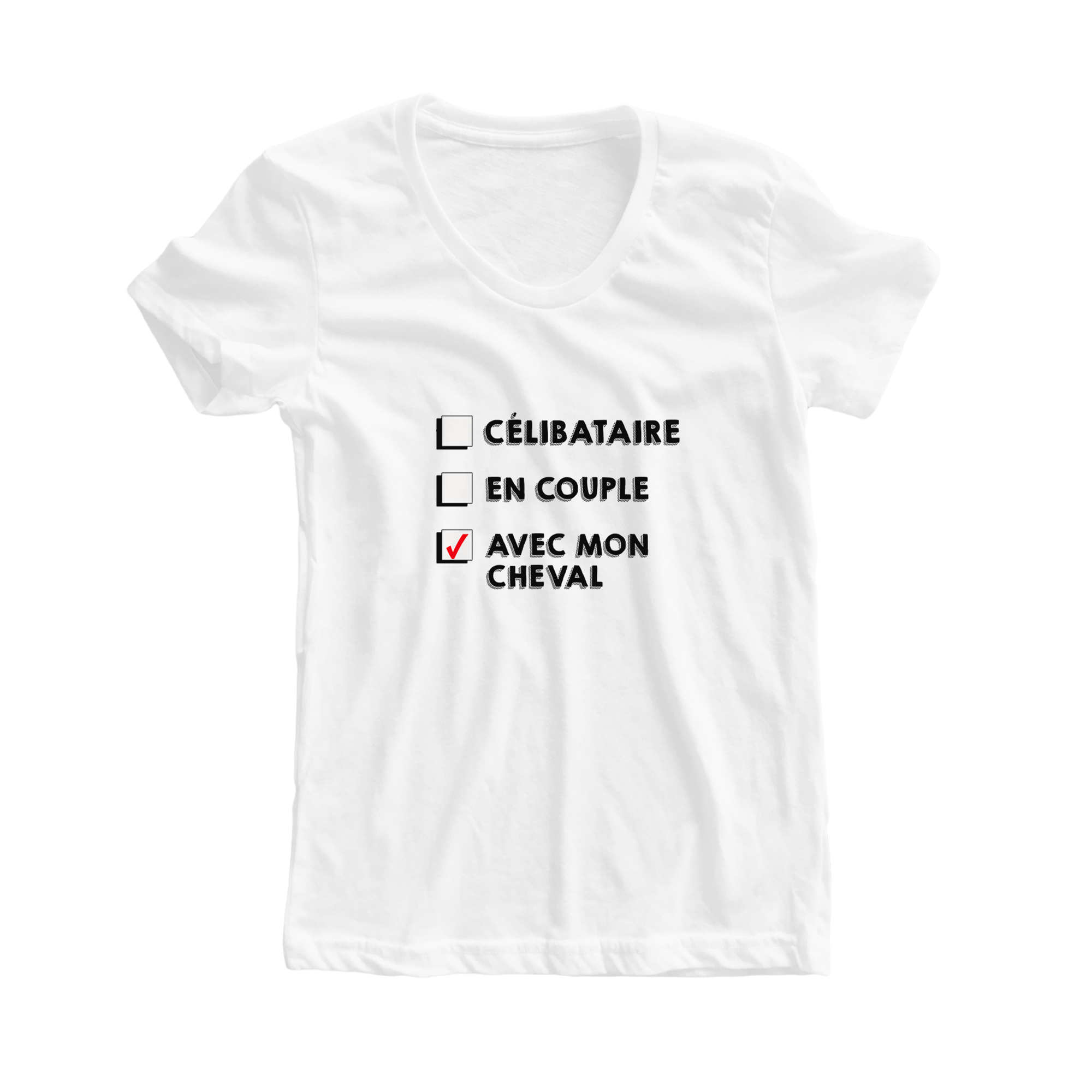 Célibataire / En couple / Avec mon cheval - T-SHIRT (Femme)